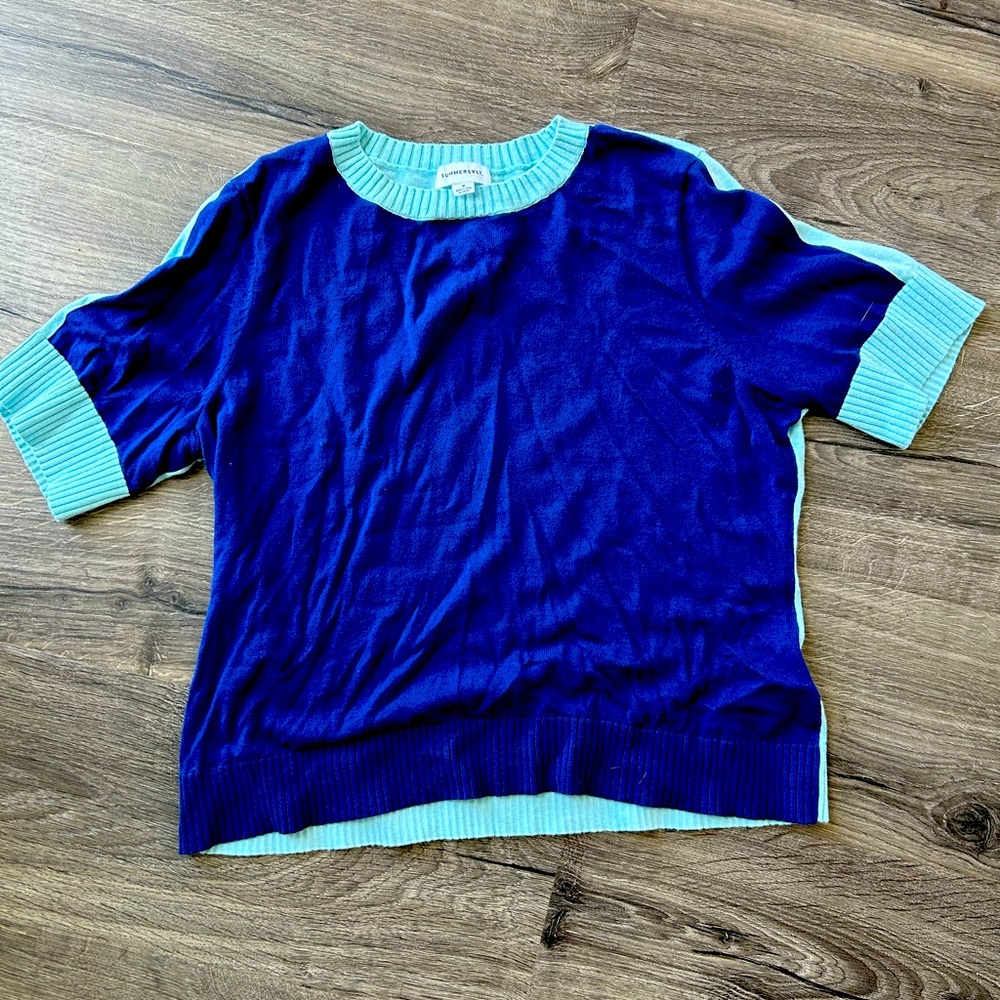 Summersalt color-block short sleeve sweater